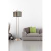 Modern Floor Lamp, 170 cm Height, 100% Metal, Tumbled Coating, E27 Socket, 45 cm Shade | Glamorous Geometric Design for Stylish Home Decor