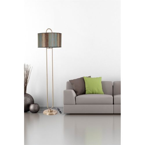 Modern Floor Lamp, 170 cm Height, 100% Metal, Tumbled Coating, E27 Socket, 45 cm Shade | Glamorous Geometric Design for Stylish Home Decor