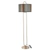 Modern Floor Lamp, 170 cm Height, 100% Metal, Tumbled Coating, E27 Socket, 45 cm Shade | Glamorous Geometric Design for Stylish Home Decor