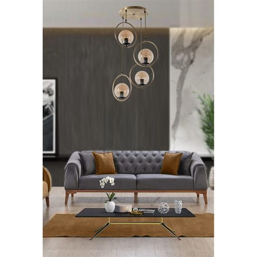 Glam Scandinavian Chandelier, 70 cm Height, 30 cm Diameter | 100% Metal, Copper Finish, E27 Socket, Max 40W | Elegant Lighting for Modern Spaces