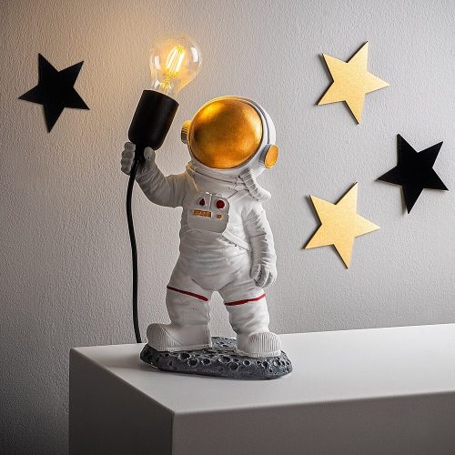 Hand-Painted Table Lamp, 30 cm x 32 cm x 15 cm | 100% Polyester, E27 Socket (Max 40W) | Unique Design, 200 cm Cable | Perfect for Home Decor & Lighting