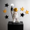 Hand-Painted Table Lamp, 30 cm x 32 cm x 15 cm | 100% Polyester, E27 Socket (Max 40W) | Unique Design, 200 cm Cable | Perfect for Home Decor & Lighting