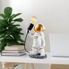 Hand-Painted Table Lamp, 30 cm x 32 cm x 15 cm | 100% Polyester, E27 Socket (Max 40W) | Unique Design, 200 cm Cable | Perfect for Home Decor & Lighting