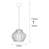 Industrial Black Chandelier, Metal Body, 25 x 25 cm, Height 116 cm, Adjustable, E27 Socket, Elegant Design for Modern Spaces, IP20 Rated