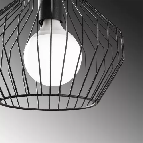 Opviq, 584TTM1419, Industrial black chandelier, metal body, 25 x 25 cm, height 116 cm, adjustable, E27 socket, elegant design for modern spaces, IP20 classification