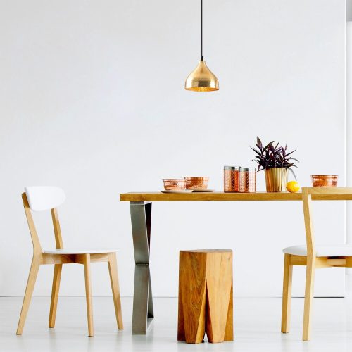 Elegant Gold Chandelier, 18 x 18 cm, Height 114 cm | Metal Body, 90 cm Cable | Modern Glam Scandinavian Design for Stylish Home Décor