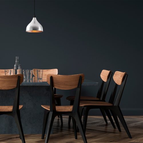 Elegant Scandinavian Chandelier, Silver Metal Body, 18 x 18 cm, Height 114 cm, IP20 | Perfect for Modern Home Décor & Lighting Solutions