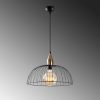 Modern Black Chandelier, 40 x 40 cm, Height 126 cm | Metal Body, Adjustable Height, E27 Socket, Elegant Design for Home & Office | IP20 Rated