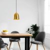 Modern Chandelier, Gold & Black, 20 x 20 cm, Height 125 cm | Adjustable, E27 Socket, IP20 | Glam & Scandinavian Design for Stylish Interiors
