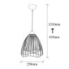 Modern Vintage Chandelier, Adjustable Height 41-121 cm, Metal Body, 25x25 cm, E27 Max 40W, Elegant Design for Home & Office, IP20 Rated