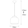 Scandinavian Chandelier, Metal Body, 22 x 22 cm, Height 123 cm | White & Red | Elegant Design for Modern Spaces | IP20, 90 cm Cable Length