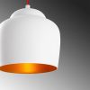 Scandinavian Chandelier, Metal Body, 22 x 22 cm, Height 123 cm | White & Red | Elegant Design for Modern Spaces | IP20, 90 cm Cable Length