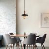Modern Chandelier with Metal Body, Black & Copper, 32 x 32 cm, Height 118 cm, Adjustable, E27 Socket, Stylish for Glam & Scandinavian Decor
