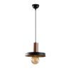 Modern Chandelier with Metal Body, Black & Copper, 32 x 32 cm, Height 118 cm, Adjustable, E27 Socket, Stylish for Glam & Scandinavian Decor
