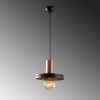 Modern Chandelier with Metal Body, Black & Copper, 32 x 32 cm, Height 118 cm, Adjustable, E27 Socket, Stylish for Glam & Scandinavian Decor