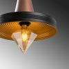 Modern Chandelier with Metal Body, Black & Copper, 32 x 32 cm, Height 119 cm | Adjustable, E27 Socket, IP20 | Glam & Scandinavian Design for Stylish Spaces