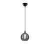 Industrial Chandelier, Metal Body with Glass Cap, 15x15 cm, Height 110 cm, Adjustable, E27 Socket, Black & Fume Finish | Stylish Lighting for Modern Spaces