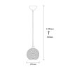 Industrial Chandelier, Metal Body with Glass Cap, 15x15 cm, Height 110 cm, Adjustable, E27 Socket, Black & Fume Finish | Stylish Lighting for Modern Spaces
