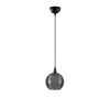 Industrial Chandelier, Metal Body with Glass Cap, 15x15 cm, Height 110 cm, Adjustable, E27 Socket, Black & Fume Finish | Stylish Lighting for Modern Spaces