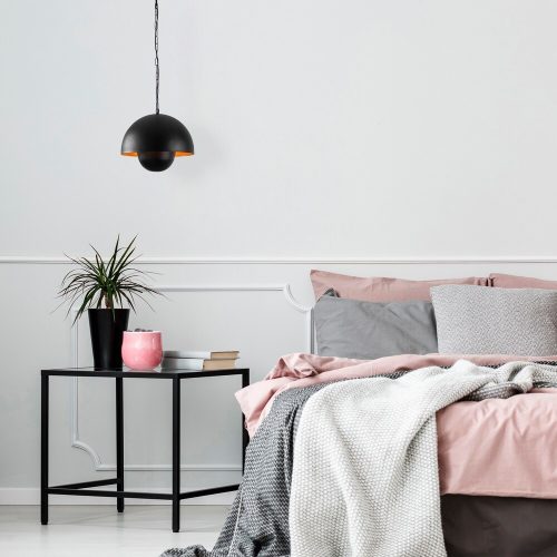 Modern Industrial Chandelier, Black Metal Body, 30 x 30 cm, Height 28 cm | E27 Socket, Max 40W | Stylish Lighting for Scandinavian & Novelty Decor