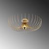 Elegant Gold Chandelier, Metal Body, Ø56 x 16 cm | Non-Adjustable Height, E27 Socket, Max 40W | Perfect for Living Room & Dining Spaces, Stylish Design