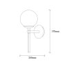 Elegant Black Wall Lamp, Metal Body with Glass Cap, 15 x 20 cm, Height 37 cm, E27 Socket, IP20 | Perfect for Modern Hotels & Home Decor