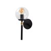 Elegant Black Wall Lamp, Metal Body with Glass Cap, 15 x 20 cm, Height 37 cm, E27 Socket, IP20 | Perfect for Modern Hotels & Home Decor