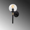 Elegant Black Wall Lamp, Metal Body with Glass Cap, 15 x 20 cm, Height 37 cm, E27 Socket, IP20 | Perfect for Modern Hotels & Home Decor