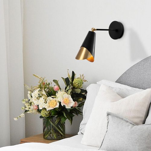 Modern Wall Lamp, Black & Vintage, 14 x 35 cm | Metal Body, E27 Socket, IP20 | Stylish Industrial & Scandinavian Design for Home & Office