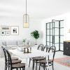 Modern Vintage Chandelier, Adjustable Height 59-139 cm, Metal Body, 17x17 cm, E27 Max 40W, Elegant White & Vintage Design for Home Décor