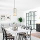 Modern Vintage Chandelier, Adjustable Height 59-139 cm, Metal Body, 17x17 cm, E27 Max 40W, Elegant White & Vintage Design for Home Décor
