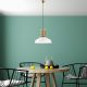 Elegant White Chandelier, Metal Body, Ø41 cm, Adjustable Height 45-130 cm, E27 Socket, Modern Design for Home & Office, IP20 Rated