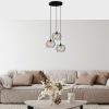 Industrial Chandelier, Black Metal, 54 cm Diameter, Adjustable Height 30-120 cm, 3 x E27 Max 40W, Stylish Lighting for Modern Spaces