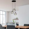 Industrial Chandelier, Black Metal, 54 cm Diameter, Adjustable Height 30-120 cm, 3 x E27 Max 40W, Stylish Lighting for Modern Spaces