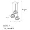 Industrial Chandelier, Black Metal, 54 cm Diameter, Adjustable Height 30-120 cm, 3 x E27 Max 40W, Stylish Lighting for Modern Spaces