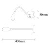 Modern Black Wall Lamp, Metal Body, 8 x 38 cm, Adjustable Height, IP20 | Stylish Scandinavian Design for Home & Office, 2700K 1W Socket
