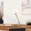 Modern Table Lamp with Metal Body & Glass Cap, 30 x 30 cm, Height 51 cm | Vintage & White Design, E27 Socket, 200 cm Cable | Glam & Scandinavian Style