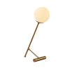 Modern Table Lamp with Metal Body & Glass Cap, 30 x 30 cm, Height 51 cm | Vintage & White Design, E27 Socket, 200 cm Cable | Glam & Scandinavian Style