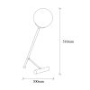 Modern Table Lamp with Metal Body & Glass Cap, 30 x 30 cm, Height 51 cm | Vintage & White Design, E27 Socket, 200 cm Cable | Glam & Scandinavian Style