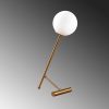 Modern Table Lamp with Metal Body & Glass Cap, 30 x 30 cm, Height 51 cm | Vintage & White Design, E27 Socket, 200 cm Cable | Glam & Scandinavian Style