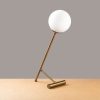 Modern Table Lamp with Metal Body & Glass Cap, 30 x 30 cm, Height 51 cm | Vintage & White Design, E27 Socket, 200 cm Cable | Glam & Scandinavian Style