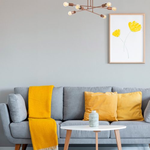 Opviq, 584TTM2105, Modern copper chandelier, 66 x 66 cm, height 27 cm | Metal housing, 6 x E27 Max 40W | Elegant design for home and office use, IP20 rated