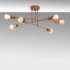 Modern Copper Chandelier, 66 x 66 cm, Height 27 cm | Metal Body, 6 x E27 Max 40W | Elegant Design for Home & Office, IP20 Rated