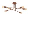 Modern Copper Chandelier, 66 x 66 cm, Height 27 cm | Metal Body, 6 x E27 Max 40W | Elegant Design for Home & Office, IP20 Rated