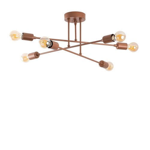 Opviq, 584TTM2105, Modern copper chandelier, 66 x 66 cm, height 27 cm | Metal housing, 6 x E27 Max 40W | Elegant design for home and office use, IP20 rated