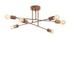 Modern Copper Chandelier, 66 x 66 cm, Height 27 cm | Metal Body, 6 x E27 Max 40W | Elegant Design for Home & Office, IP20 Rated