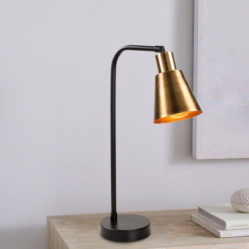 Modern Table Lamp, Black & Vintage, 28 x 17 cm, Height: 52 cm | Metal Body, 200 cm Cable, IP20 | Glam & Scandinavian Design for Home & Hotel