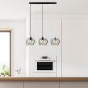 Industrial Chandelier, Black Metal Body, Adjustable Height 30-120 cm, 98 x 24 cm, 3 x E27 Max 40W, Elegant Design for Modern Spaces, IP20