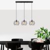 Industrial Chandelier, Black Metal Body, Adjustable Height 30-120 cm, 98 x 24 cm, 3 x E27 Max 40W, Elegant Design for Modern Spaces, IP20