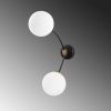 Modern Wall Lamp with Metal Body & Glass Cap, 15 x 41 cm, Height 51 cm | E27 Socket, IP20, Black & White | Perfect for Scandinavian & Hotel Decor